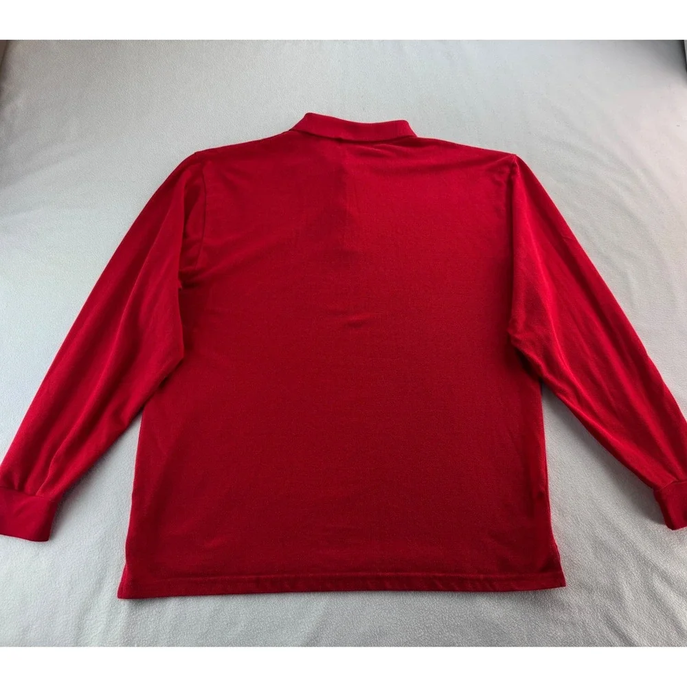 Polo Ralph Lauren Men Long Sleeve Red Classic Fit‎ Polo Shirt XL
